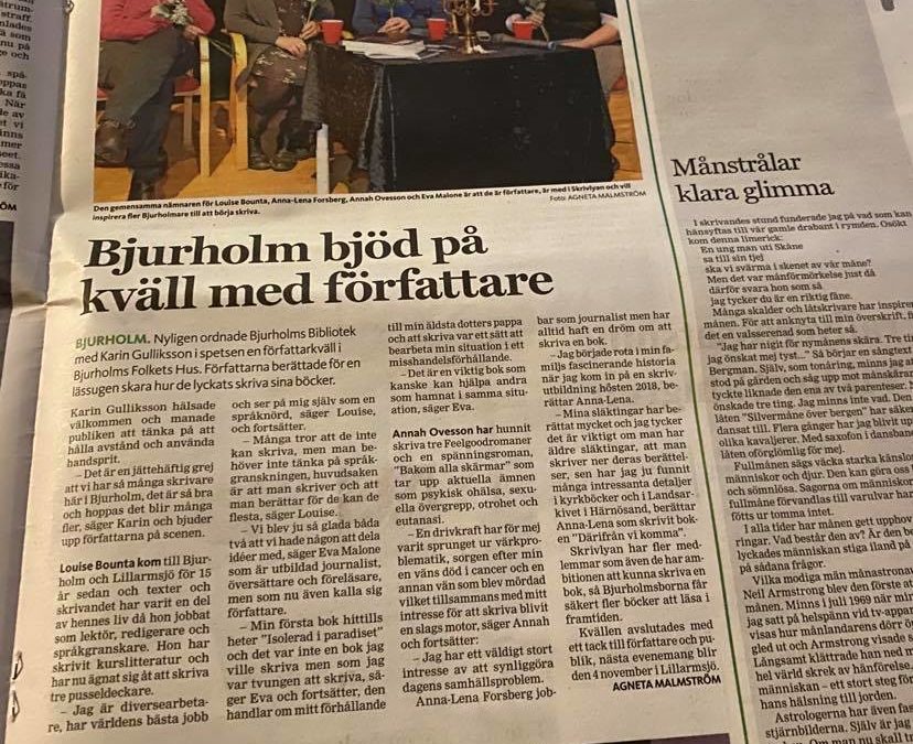 Författarkväll i Bjurholm